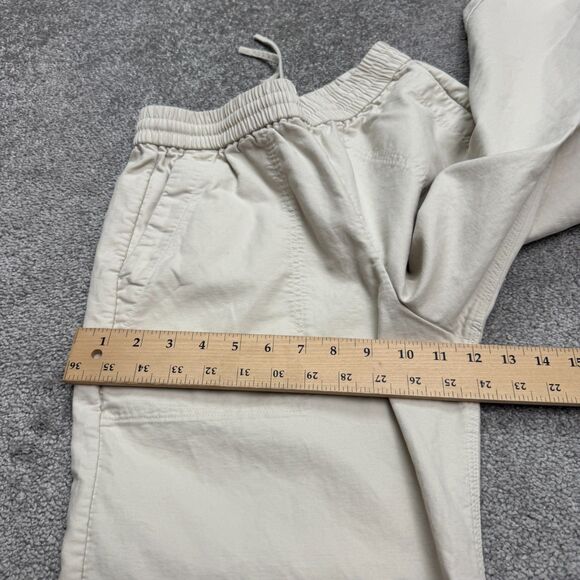 COS Pull On Wide Leg Trouser Crop Pants Womens XS Beige Cotton Elastic Waist - Picture 16 of 16